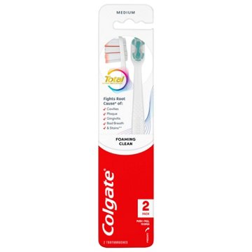 Colgate Total Foaming Clean Medium Toothbrush 2 Count