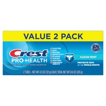 Crest Pro-Health Toothpaste - Clean Mint, 4.3 oz Tubes