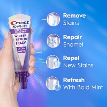 Crest 3D White Deep Stain Remover Toothpaste Ultra White, 3.1 oz