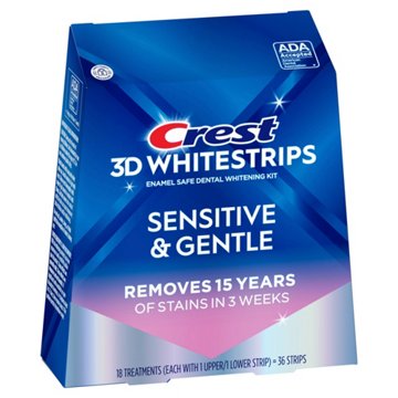 Crest 3D White Sensitive & Gentle Whitestrips, 18 ct