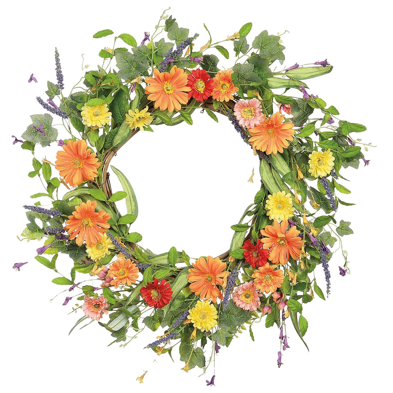 Allstate Floral Daisy Lavender & Blossom Faux Botanical Wreath - Shop ...