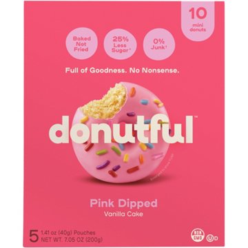 Donutful Pink Dipped Mini Donuts Pouches, 5 ct