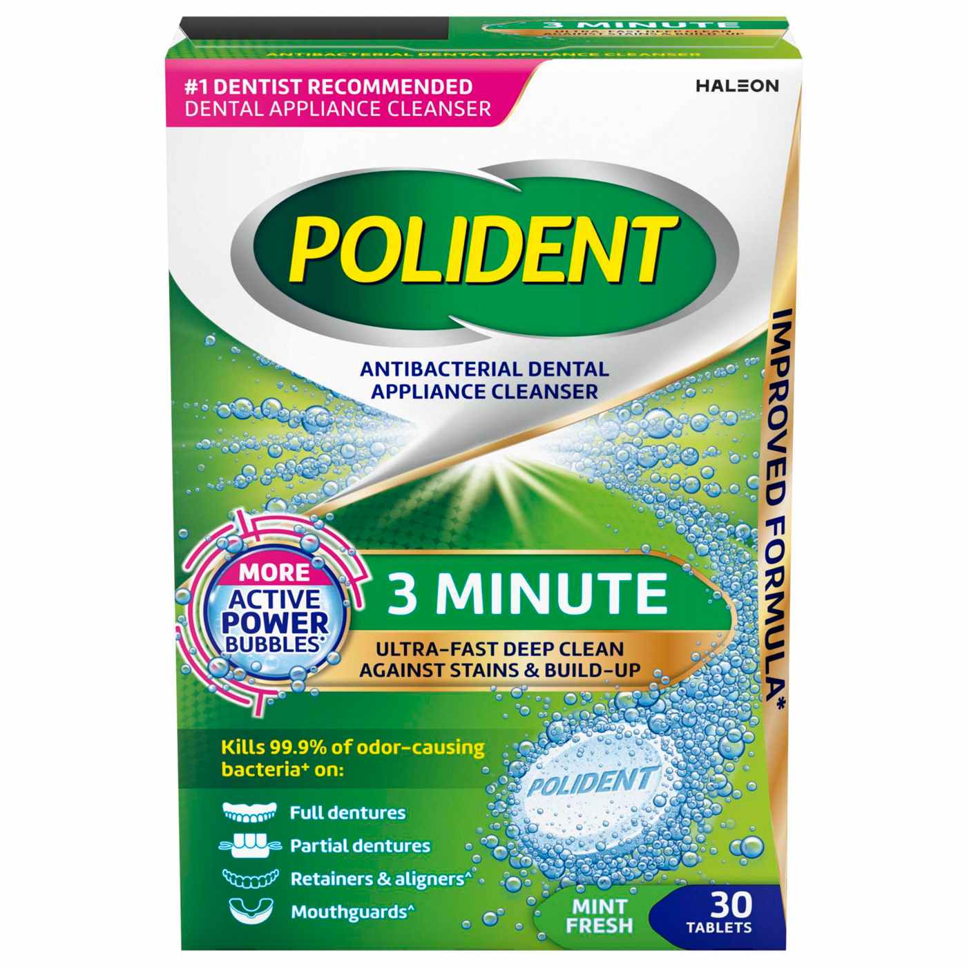 Polident 3 Minute Antibacterial Dental Appliance Cleanser Tablets; image 1 of 5