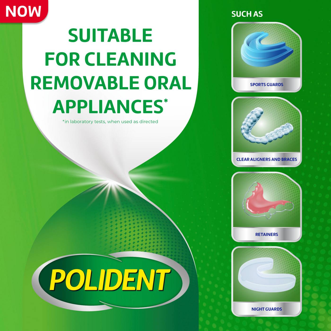 Polident Overnight Whitening Antibacterial Dental Appliance Cleanser Tablets; image 3 of 6