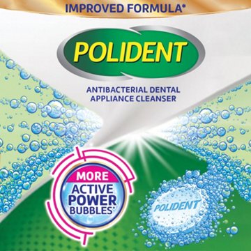 Polident Overnight Whitening Antibacterial Dental Appliance Cleanser Tablets, 30 ct