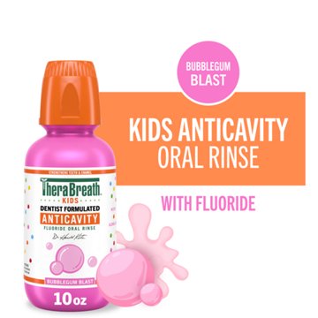 Therabreath For Kids Anti Cavity Oral Rinse Bubblegum, 10 oz