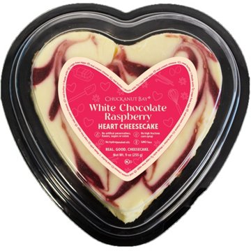 Chuckanut Bay White Chocolate Raspberry Heart Cheesecake, 9 oz