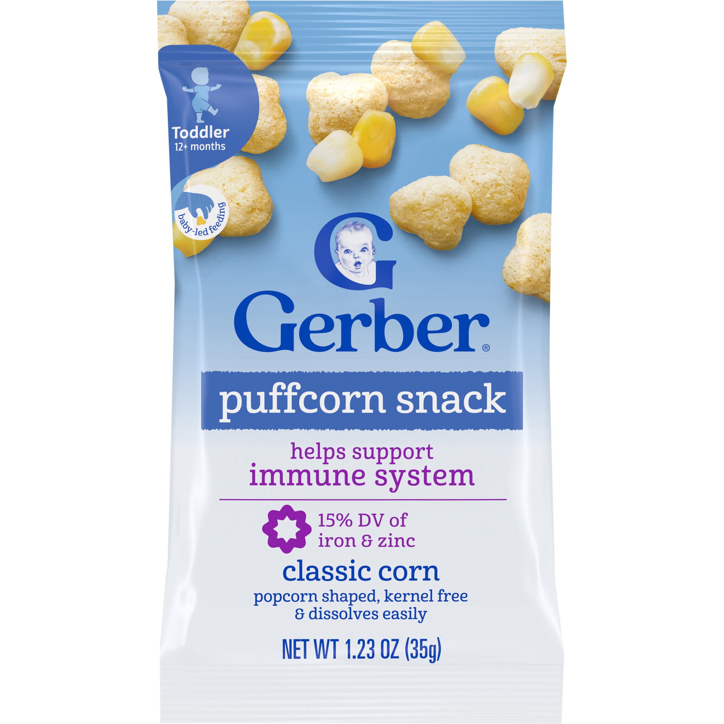 Gerber Toddler Puffcorn Snack - Classic Corn - Shop Toddler food at H-E-B