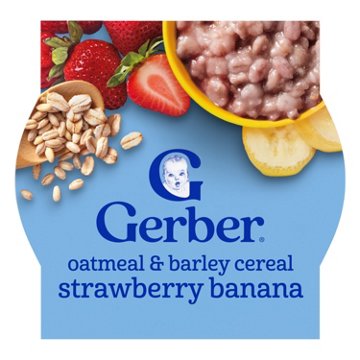 Gerber Oatmeal & Barley - Strawberry Banana Cereal, 4.5 oz