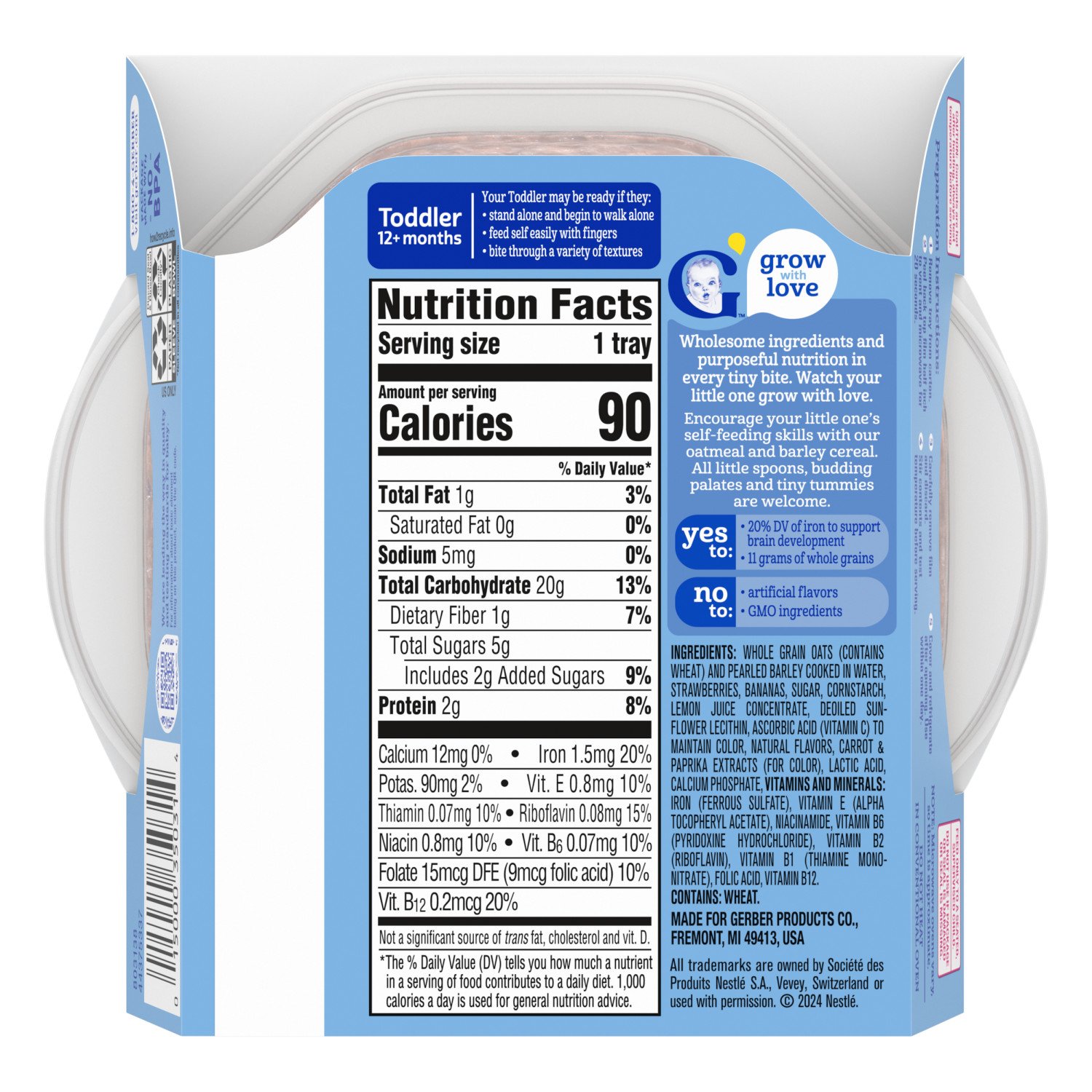 Gerber Oatmeal Barley Strawberry Banana Cereal Shop Baby - Main Image