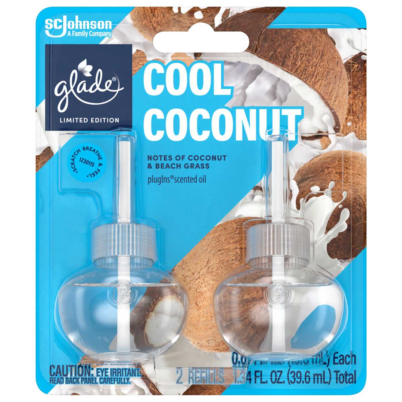 Glade PlugIns Scented Oil Air Freshener, Cool Coconut Limited Edition, 1.34 oz Total; image 1 of 8