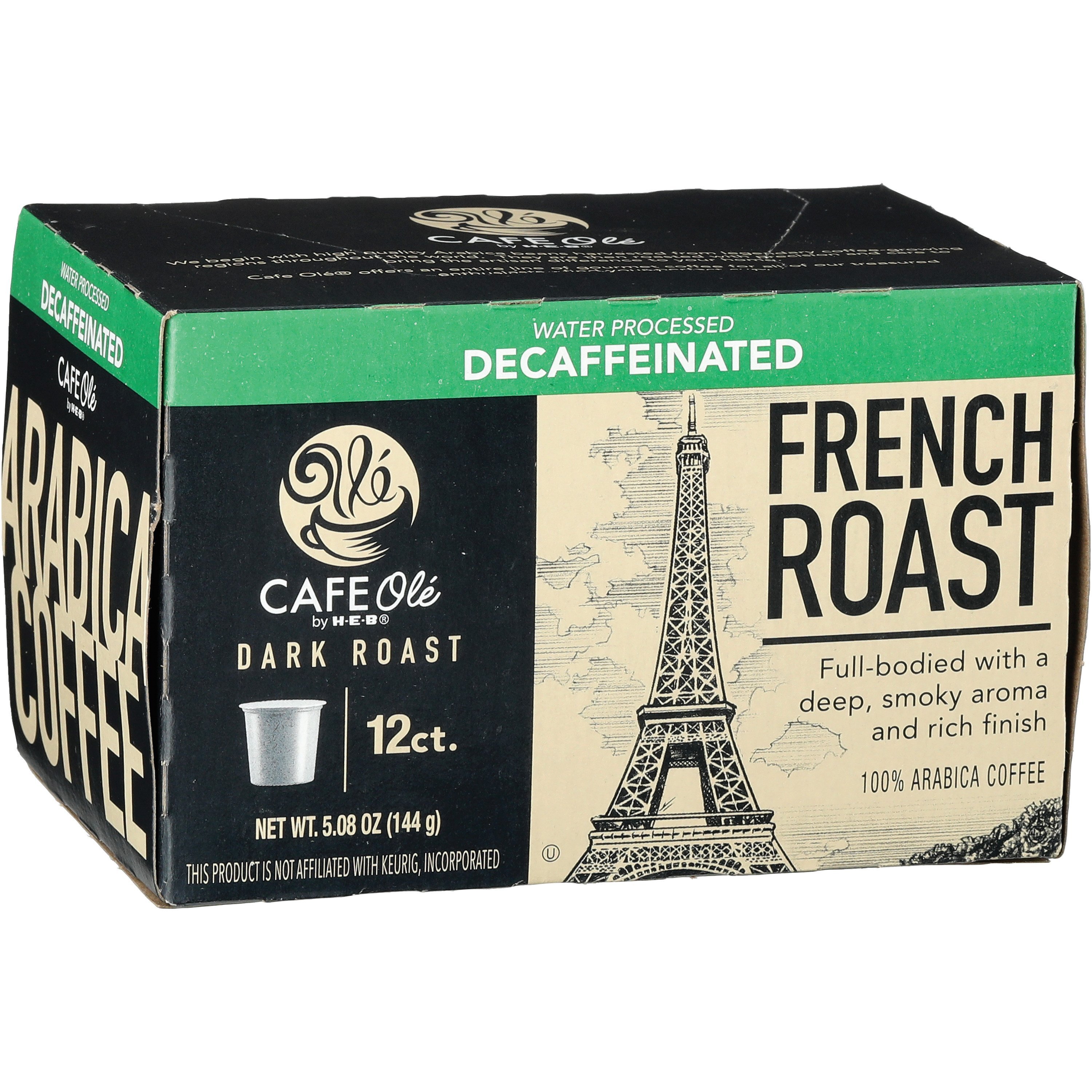 CAFE Olé by H-E-B Decaf Dark Roast French Roast Single Serve Pods