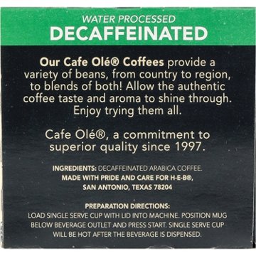 CAFE Olé by H-E-B Decaf Dark Roast French Roast Single Serve Pods
