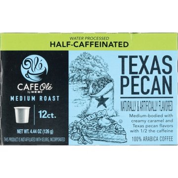 CAFE Olé by H-E-B Half Caffeinated Texas Pecan Medium Roast Single Serve Pods