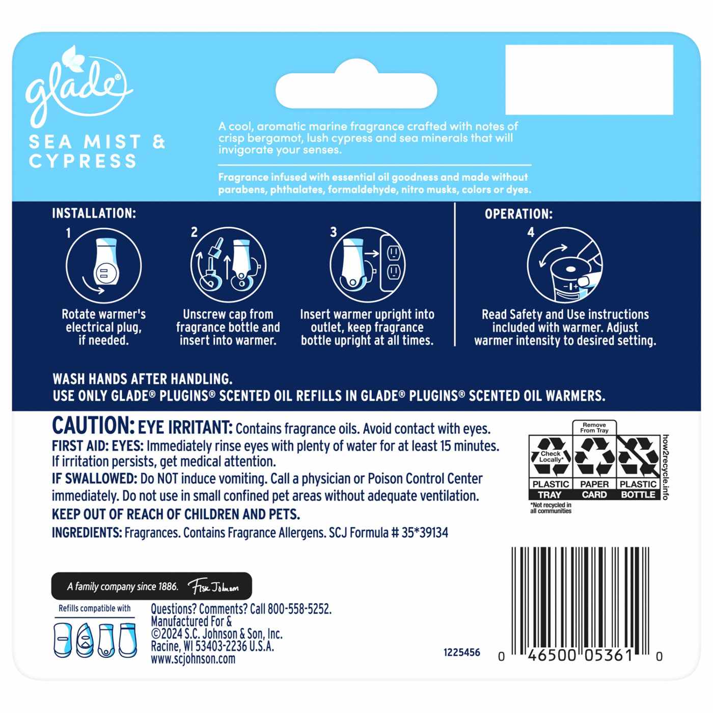 Glade Plug In Scented Oil - Fresh Sea Mist & Cypress - 3.35 oz; image 2 of 10