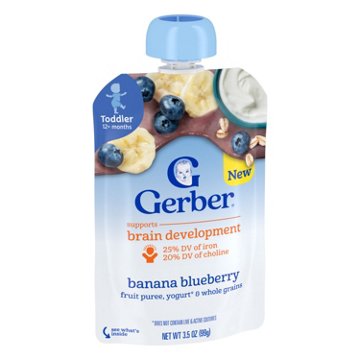 Gerber Baby Food Pouch - Banana Blueberry Yogurt