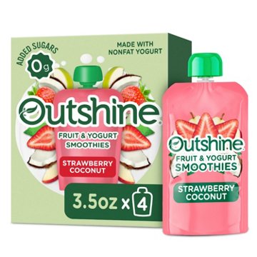 Outshine Fruit & Yogurt Smoothies - Strawberry Coconut, 3.5 oz Pouches