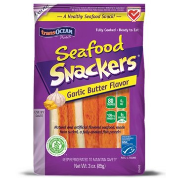Trans-Ocean Seafood Snackers Garlic Butter Flavor, 3 oz