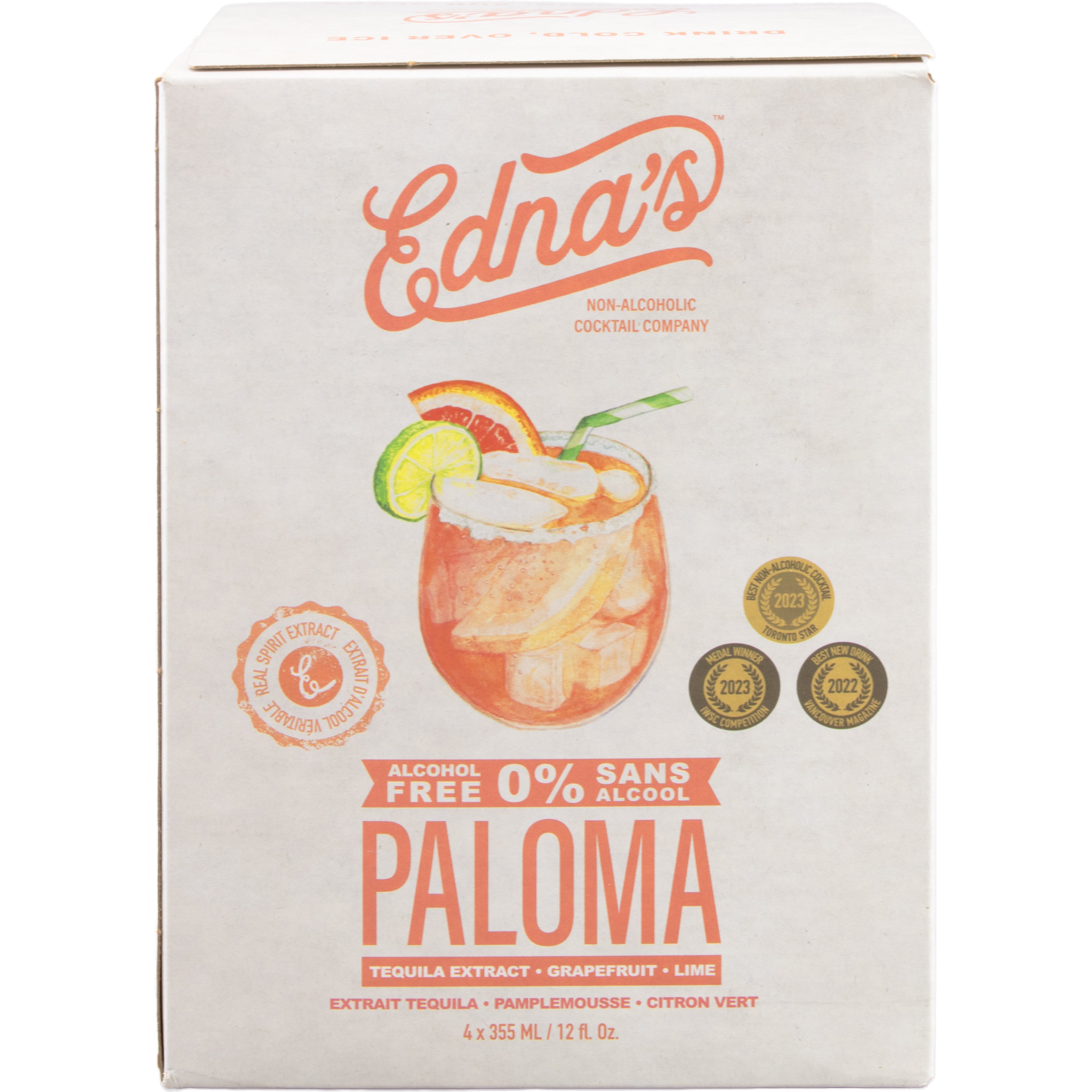 Edna's Non-Alcoholic Paloma Cocktails 4 pk Cans, 12 oz | Central Market ...