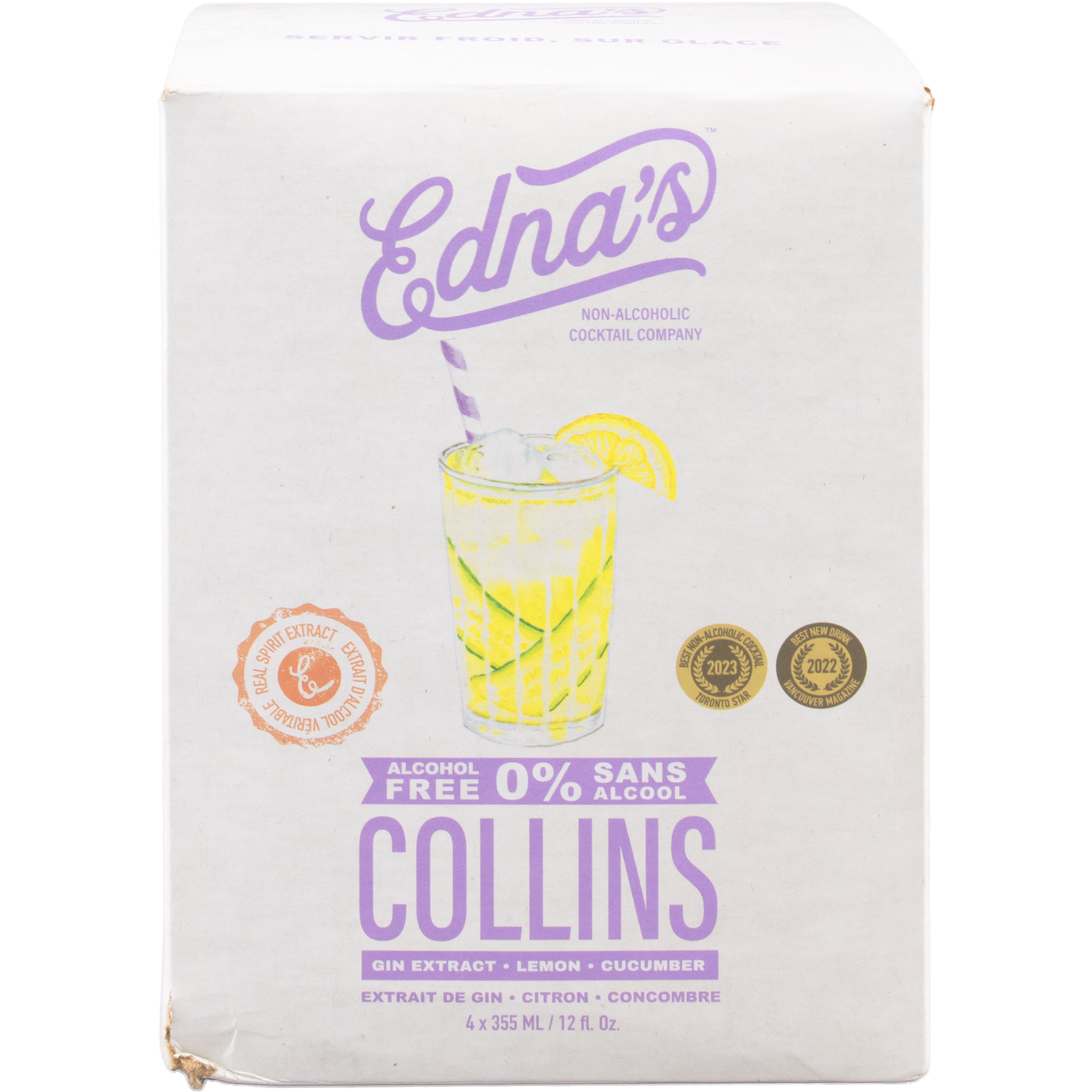 Edna's Non-Alcoholic Collins Cocktails 4 pk Cans, 12 oz | Central ...