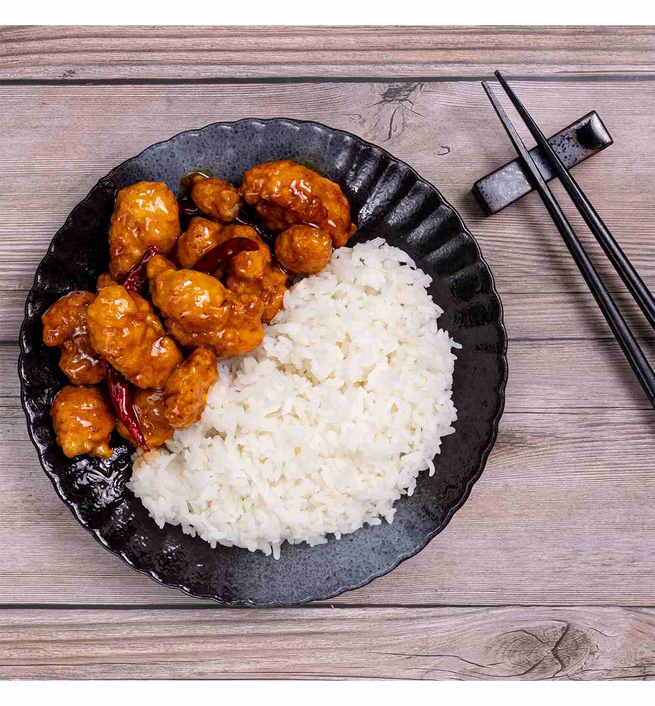 H-E-B Sushiya General Tsos Chicken & Rice Bowl (Sold Hot); image 2 of 3