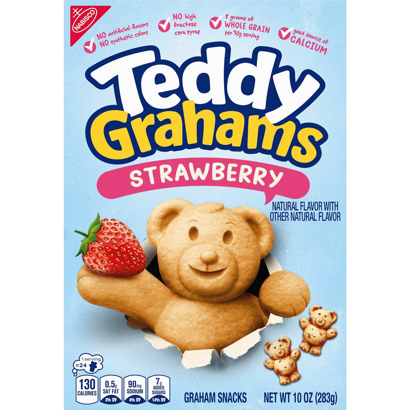 Teddy Grahams Strawberry Graham Snacks; image 1 of 3