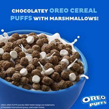 Post Oreo Puffs Cereal - Family Size, 16.5 oz