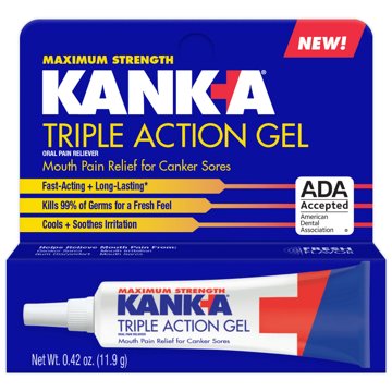 Kanka Triple Action Canker Sores & Oral Pain Relief Gel, 0.42 oz