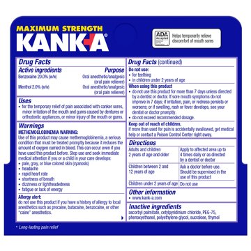 Kanka Triple Action Canker Sores & Oral Pain Relief Gel, 0.42 oz