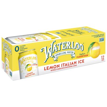 Waterloo Flavortown Lemon Italian Ice Sparkling Water 12 pk Cans