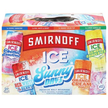 Smirnoff Ice Sunny Days Variety 12 pk Slim Cans, 12 oz