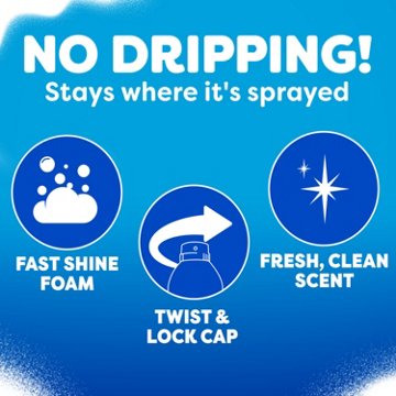 Windex Fast Shine Foam Glass Cleaner, No-Drip Aerosol Cleaning Spray