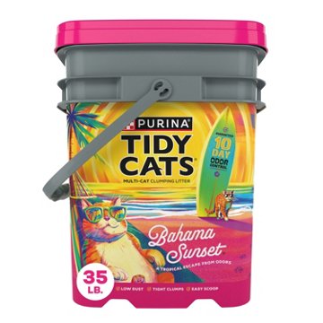 Tidy Cats Purina Bahama Sunset Scented Clumping Cat Litter Odor Control Formula, 35 lb