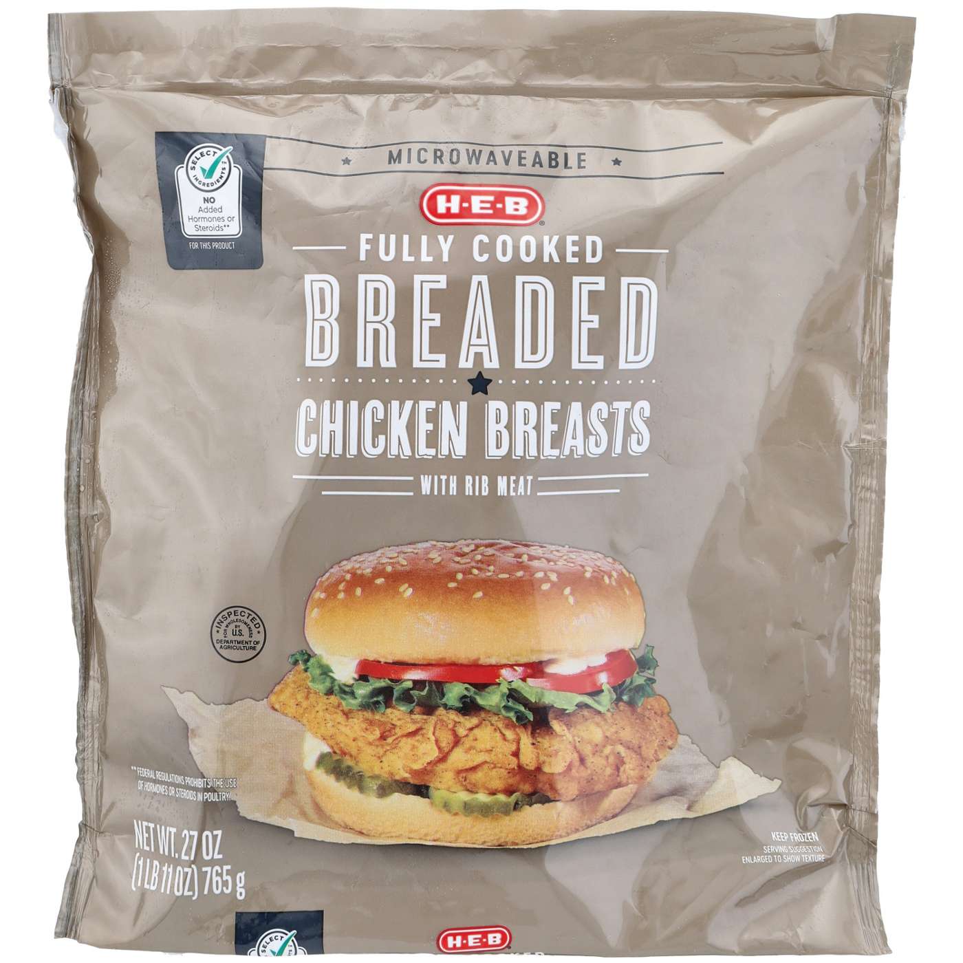 H-E-B Fully Cooked Breaded Chicken Breasts; image 1 of 2