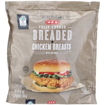 H-E-B Fully Cooked Breaded Chicken Breasts, 27 oz