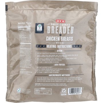 H-E-B Fully Cooked Breaded Chicken Breasts, 27 oz
