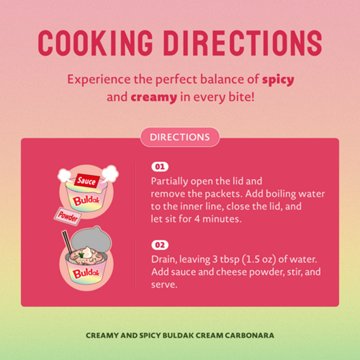 Samyang Buldak Cream Carbonara Spicy Chicken Ramen Instant Soup Big Bowl