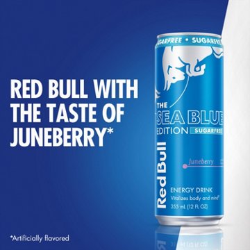 Red Bull Sugar Free Sea Blue Edition Juneberry Energy Drink
