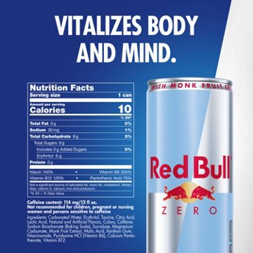 Red Bull Zero Original Energy Drink 4 pk Cans