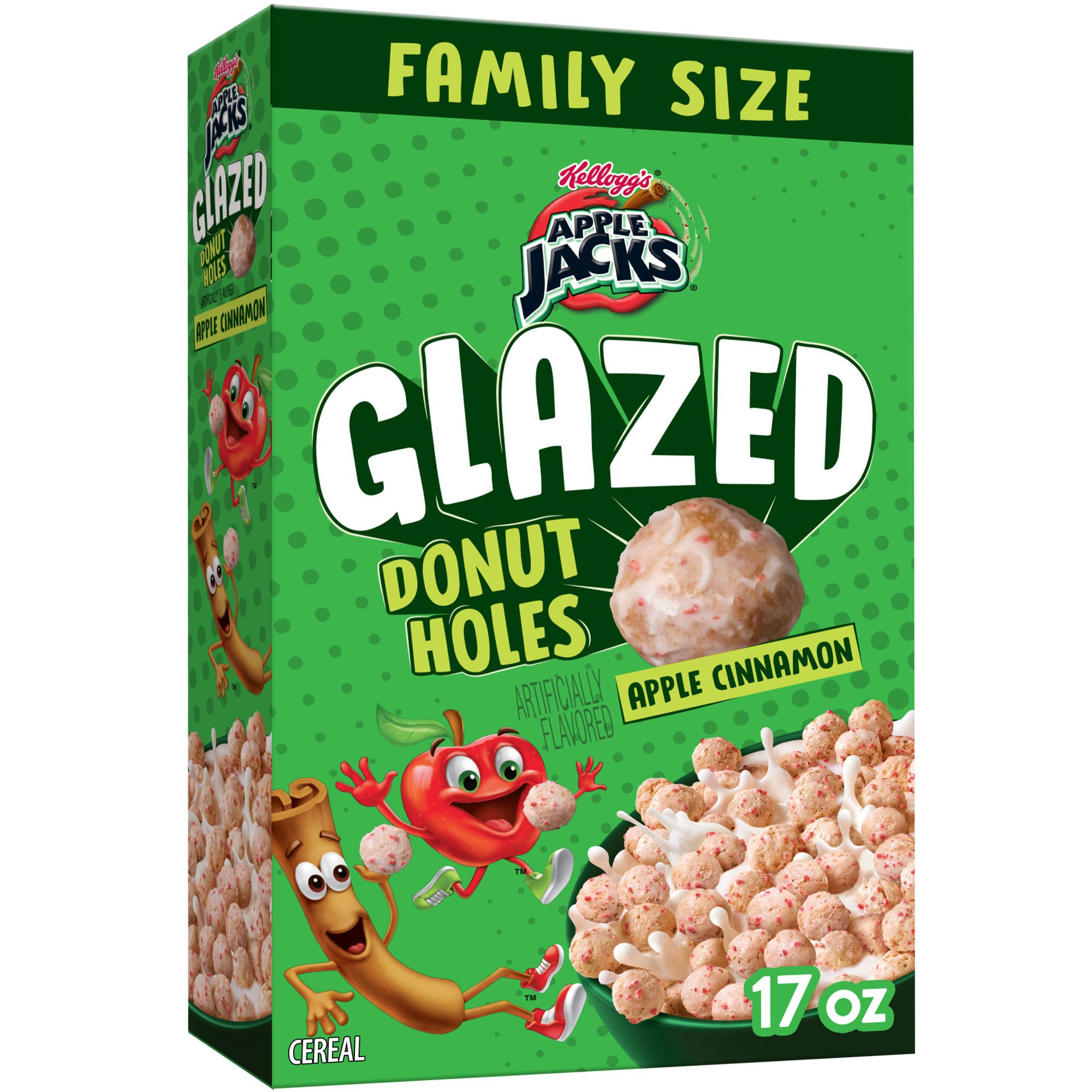 Kellogg's Apple Jacks Glazed Donut Holes Cereal - Family Size