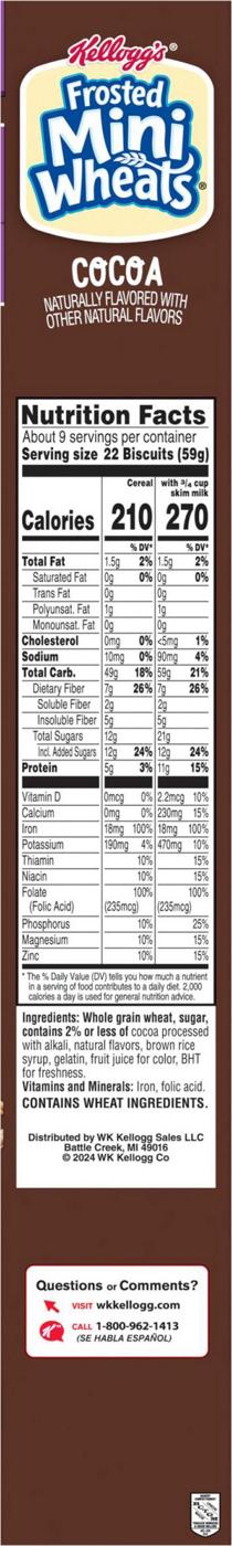 Kellogg's Frosted Mini Wheats Cocoa Cereal - Family Size; image 4 of 6