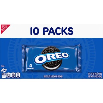 OREO Chocolate Sandwich Cookie Snack Packs 1.59 oz Bags, 10 ct