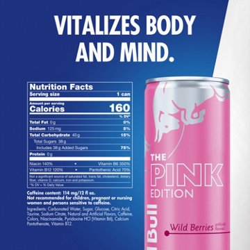 Red Bull Pink Edition Wild Berries Energy Drink 4 pk Cans, 12 oz
