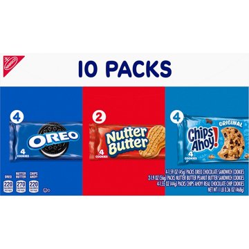 Nabisco Cookie Variety Pack - OREO, Nutter Butter & Chips Ahoy!, 10 ct