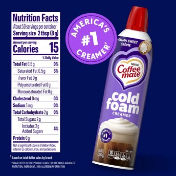 Nestle Coffee Mate Cold Foam Creamer - Italian Sweet Creme, 14 oz