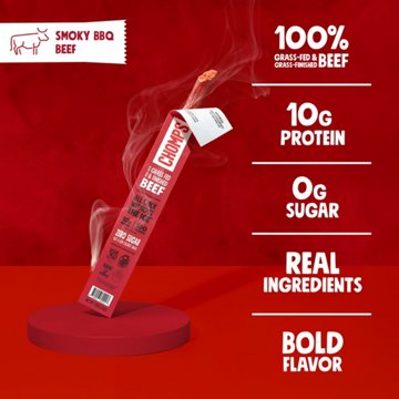 Chomps 10g Protein Smoky BBQ Beef Jerky Meat Sticks, 8 ct