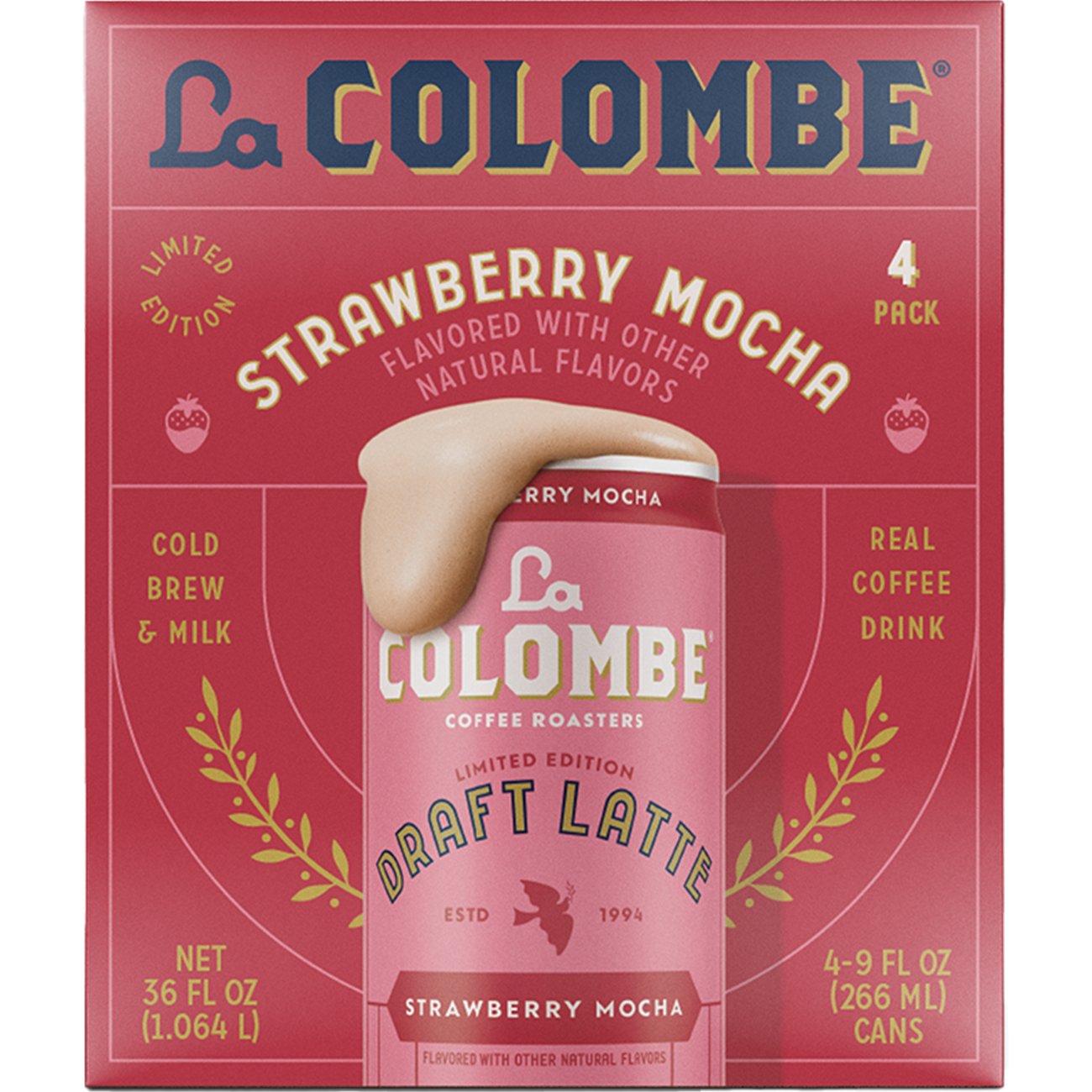 La Colombe Strawberry Mocha Cold Brew Draft Latte, 4 pk - Shop Coffee ...