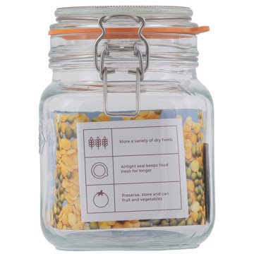 Kilner Square Clip Top Storage Jar, 1 L