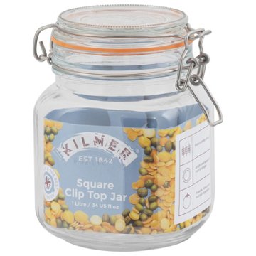 Kilner Square Clip Top Storage Jar, 1 L