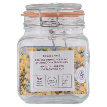Kilner Square Clip Top Storage Jar, 1 L